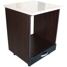 Corp pentru cuptor incorporabil cu sertar Zebra, wenge/Negru lucios, cu blat Travertin, 60 x 85 x 60 cm